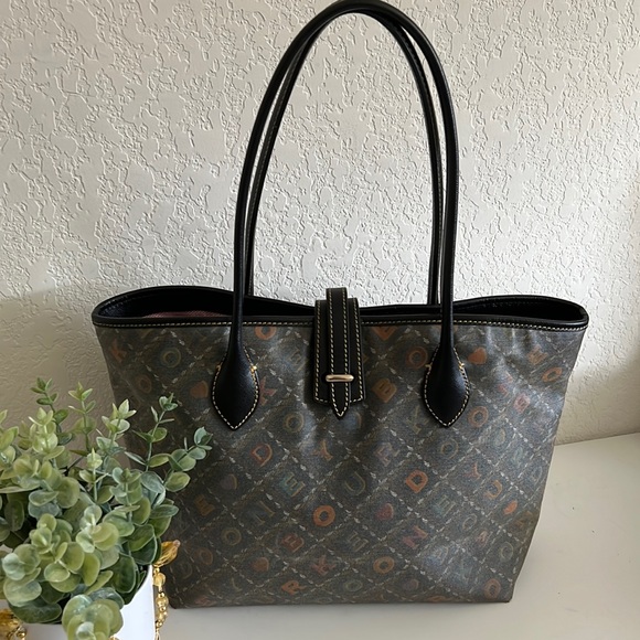 Dooney & Bourke Handbags - VTG Y2K Dooney & Bourke Multicolored Crossword Pattern